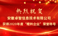 热烈祝贺安徽米兰登录官网-米兰登录官网（中国）信息技术有限公司获得2020年度“瞪羚企业”荣誉称号